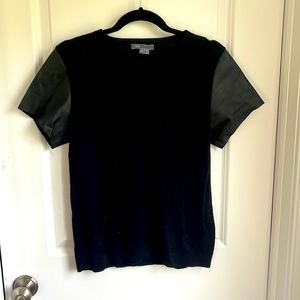 Vince Leather and Knit Tee